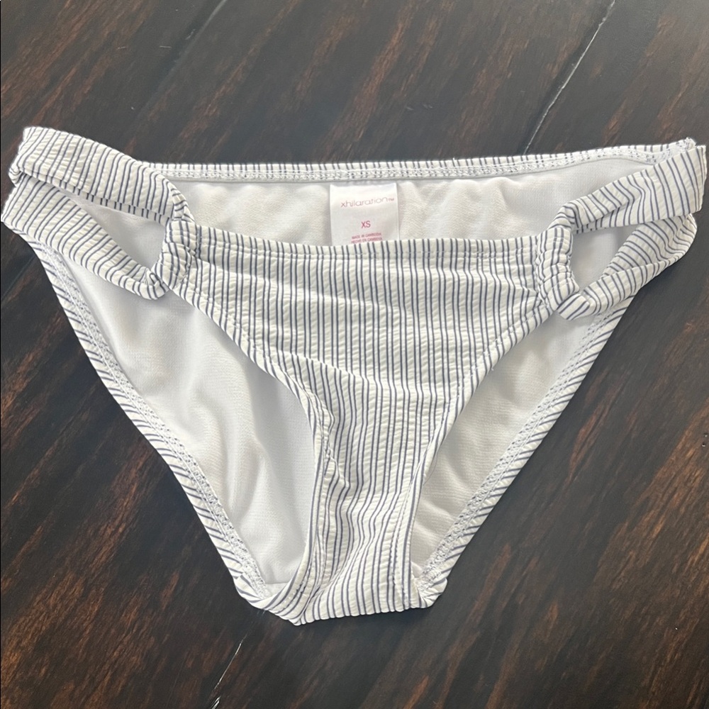 Xhilaration White and Black Striped Bikini Bottom